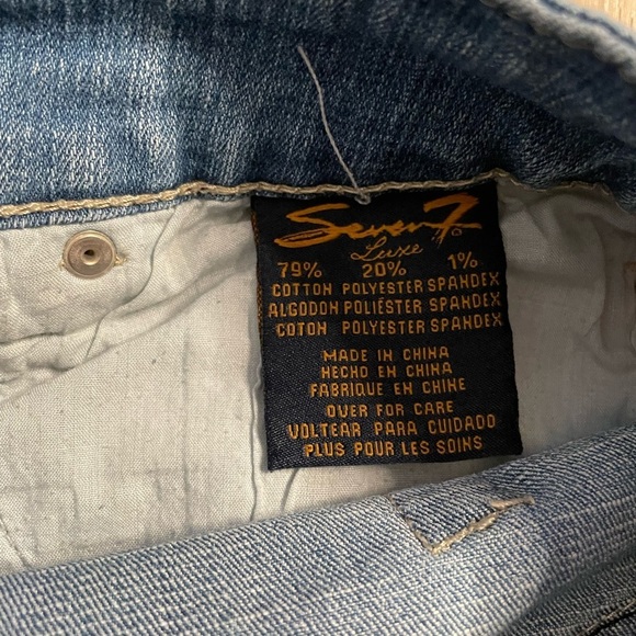 7 for all Mankind embroidered stretch Jean Shorts size 20 - Picture 5 of 10